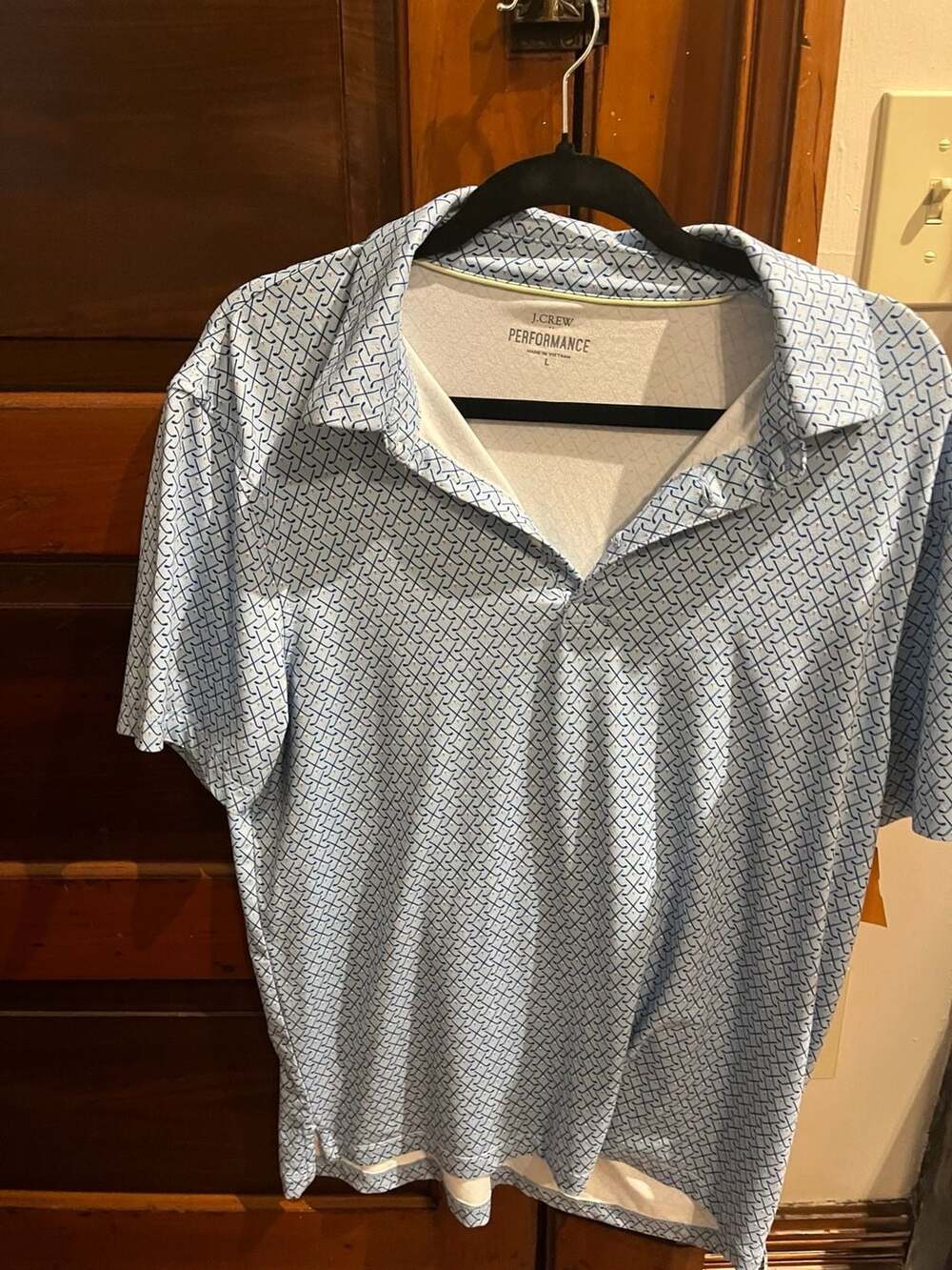 J.Crew Performance Golf Club Print Polo Shirt Men's Size Large